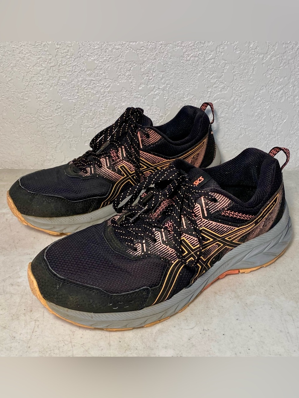ASICS Gel-Venture 9 Running Shoes Women’s 8.5 Black Summer Dune Trail Sneakers
